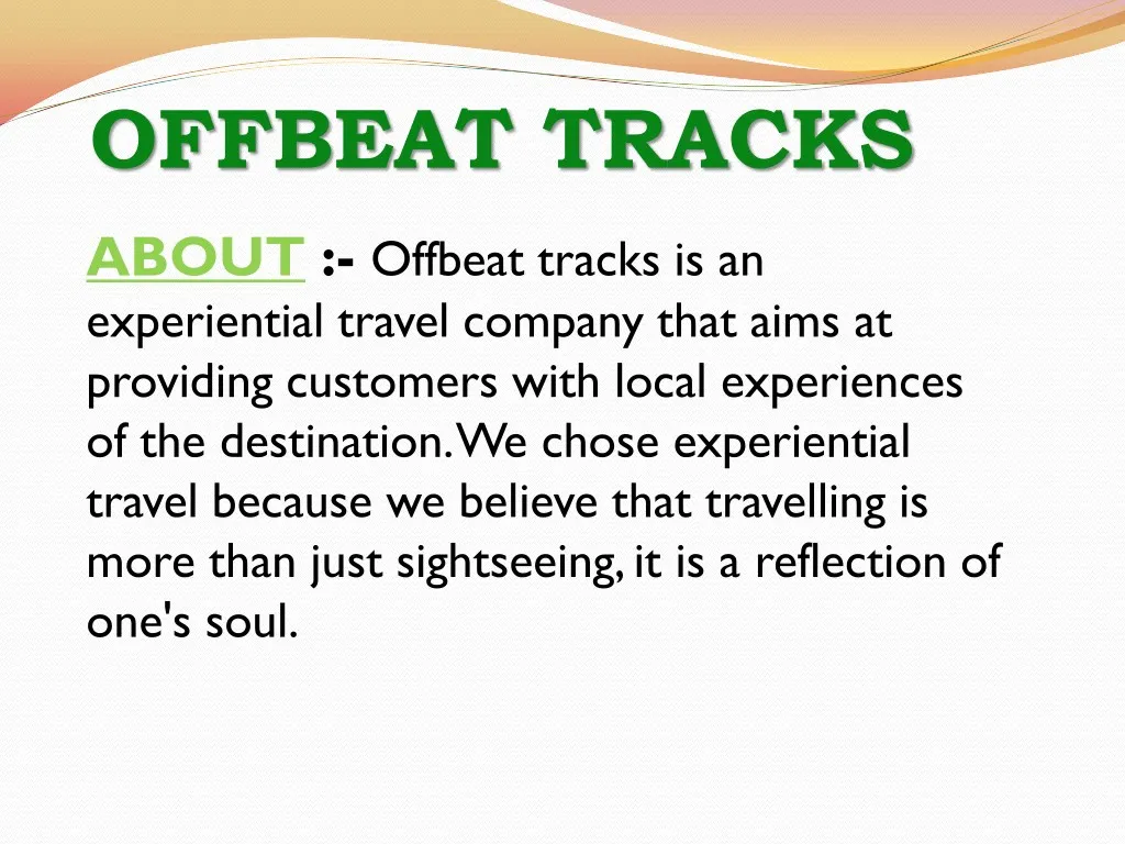 offbeat tracks