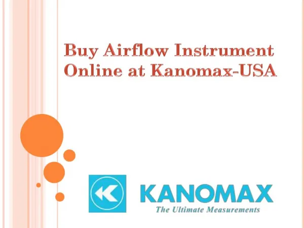 Buy Airflow Instrument Online at Kanomax-USA