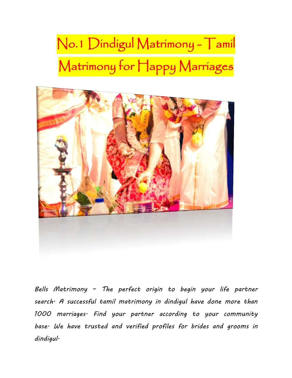 no 1 matrimony for happy marriages