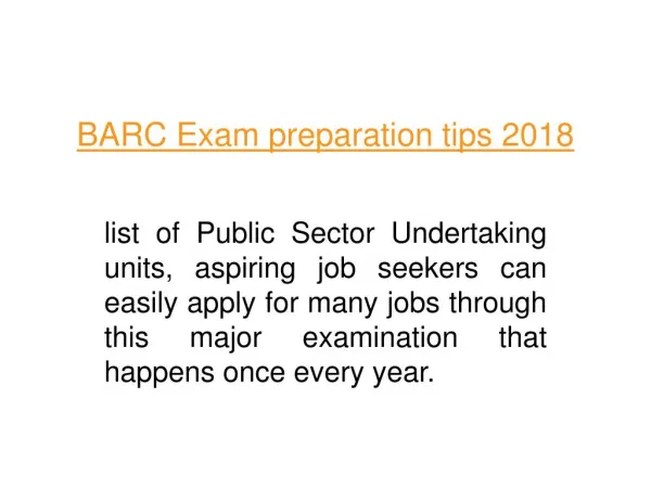 BARC Admit Card 2018