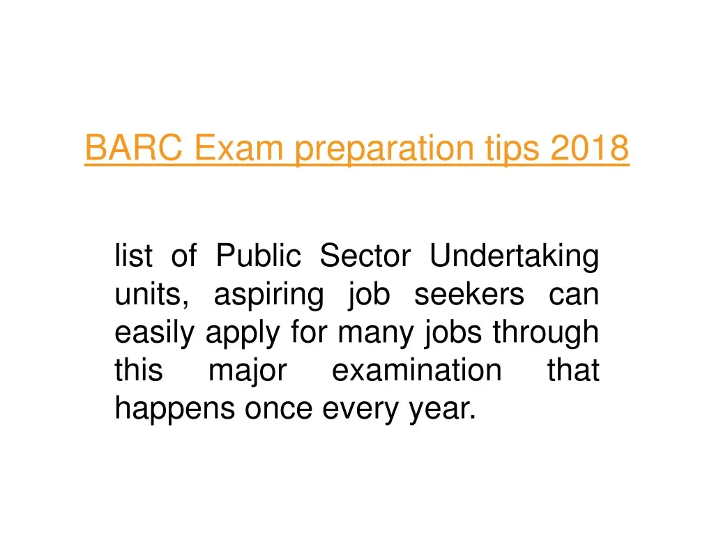 barc exam preparation tips 2018