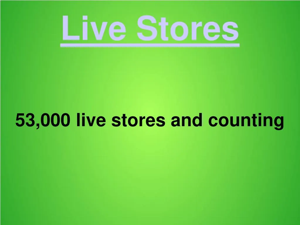 53 000 live stores and counting
