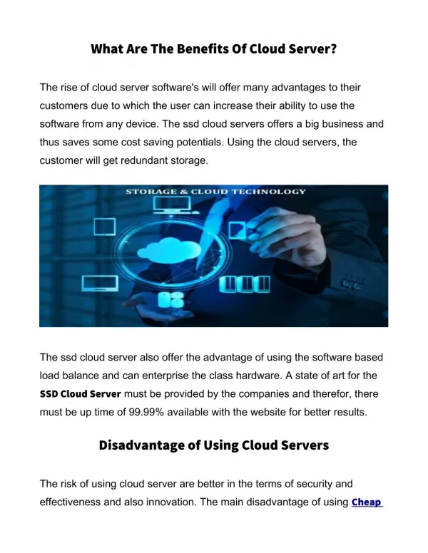 SSd Cloud Server