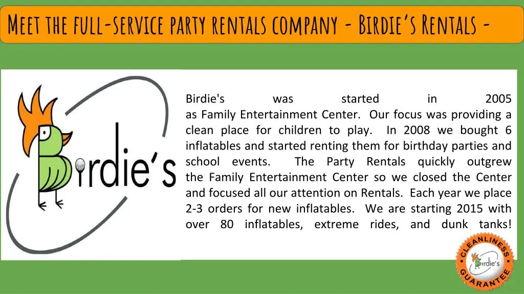 meet the full service party rentals company