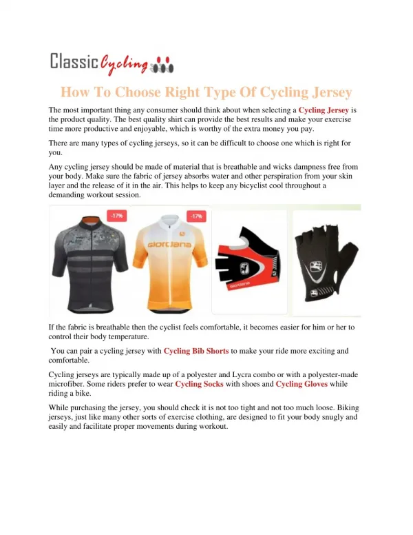 Cycling Jersey 