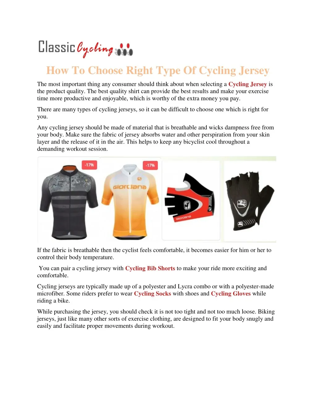 how to choose right type of cycling jersey