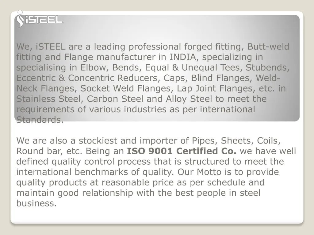 we isteel are a leading professional forged