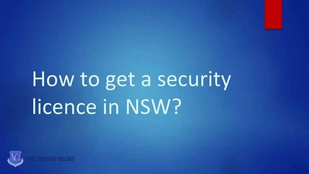how to get a security licence in nsw