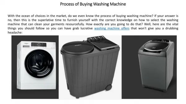 Most Viable Option of Washing Machine