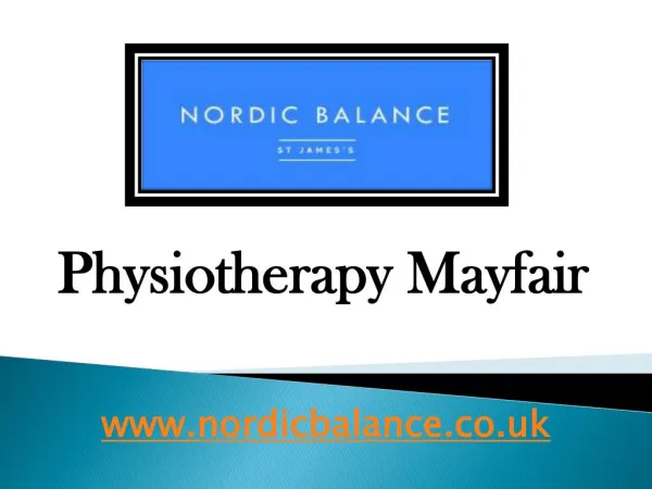 Physiotherapy Mayfair - Nordic Balance