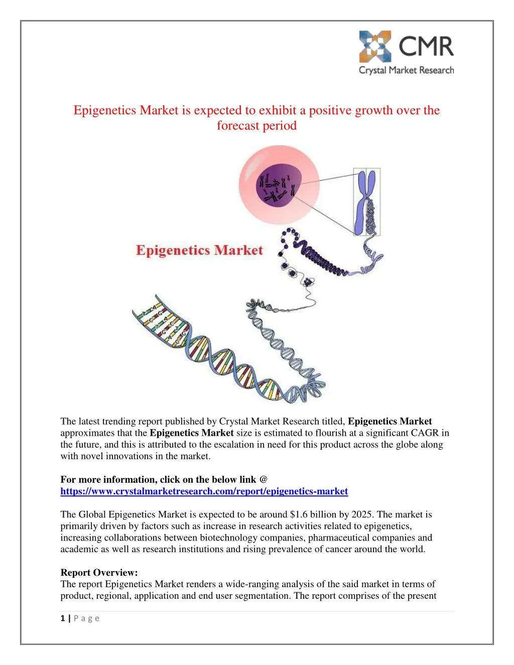 epigenetics market is expected to exhibit