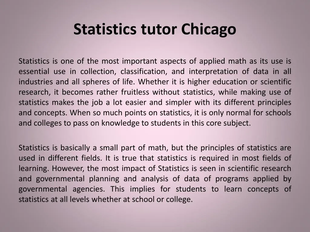 statistics tutor chicago