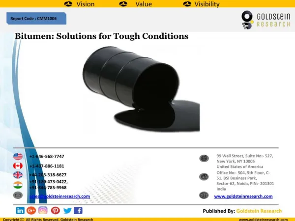 Bitumen: Solutions for Tough Conditions