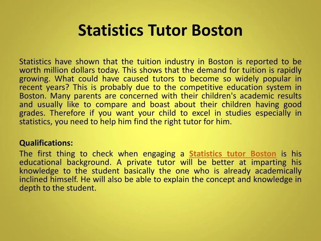 statistics tutor boston