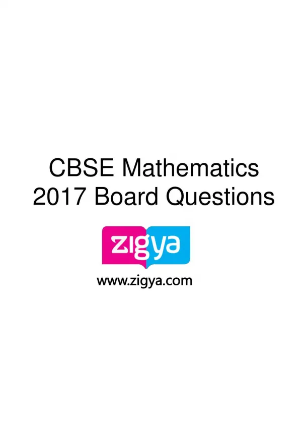 CBSE Class 12 Mathematics Solved Previous Year Board Paper