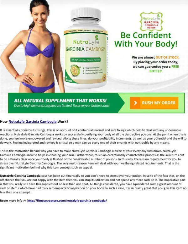 Reduce Weight With NutraLyfe Garcinia Cambogia