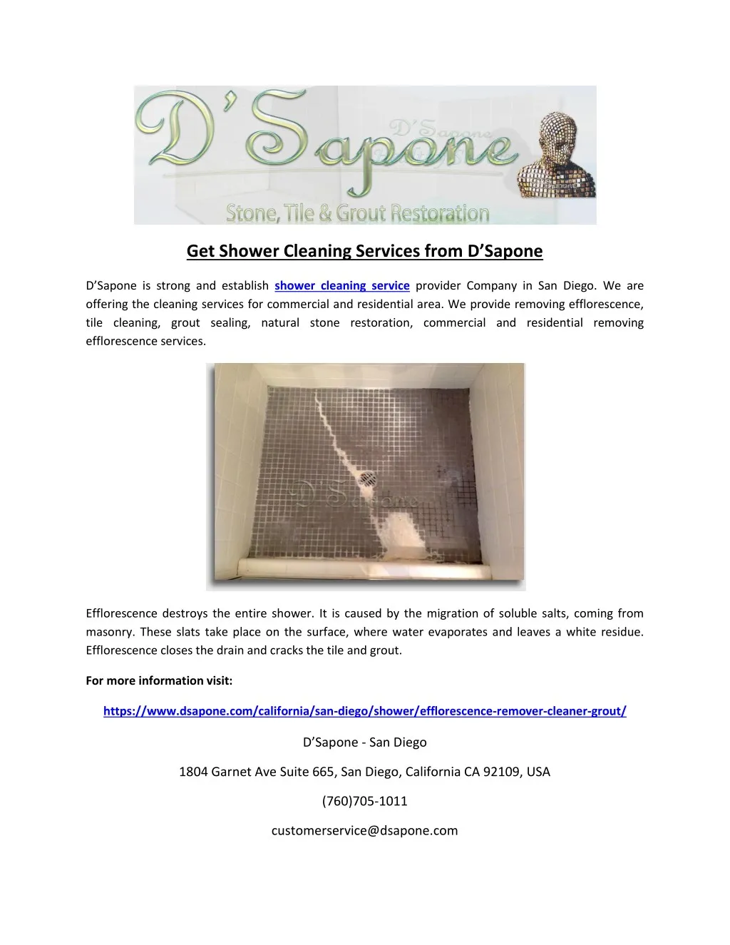 get shower cleaning services from d sapone