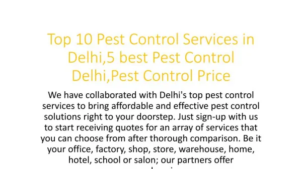 Top 10 Pest Control Services in Delhi,5 best Pest Control Delhi,Pest Control Price