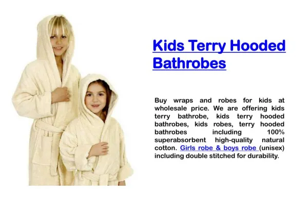 Kids Terry Hooded Bathrobes