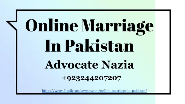 Complete Guide Of Online Marriage Procedure In Pakistan