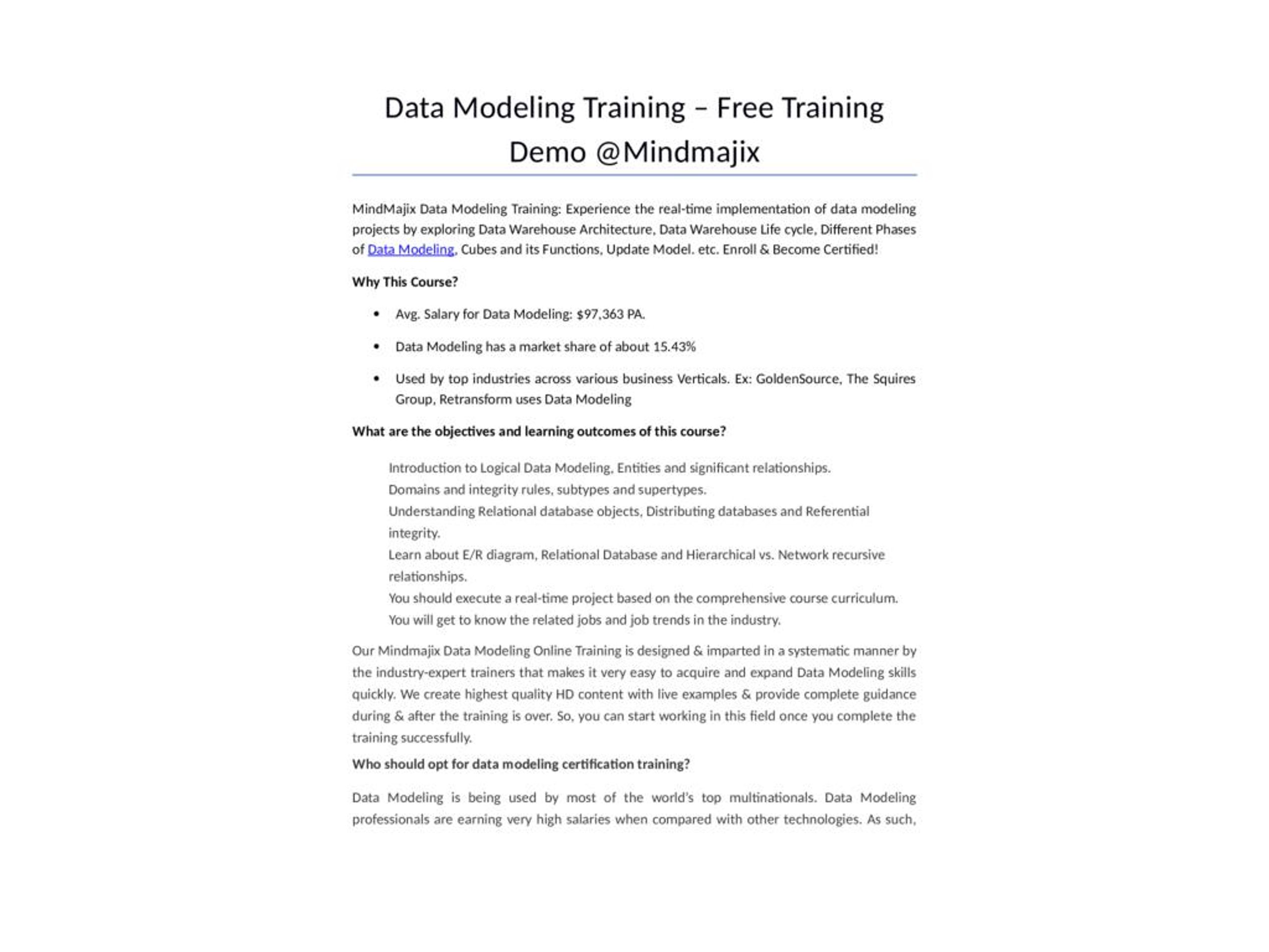 PPT - Data Modeling Training - Online Certification Course PowerPoint ...