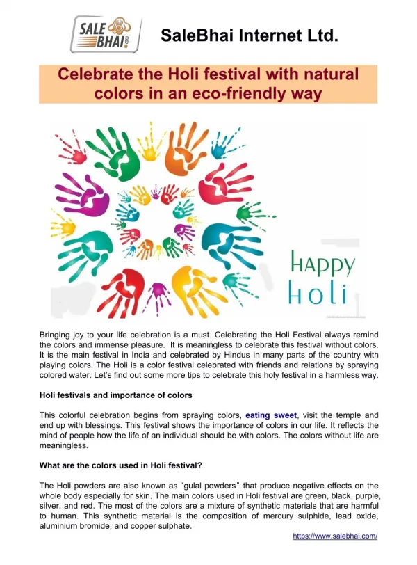 Holi Color Online - celebrate the holi festival with natural colors in an eco-friendly way