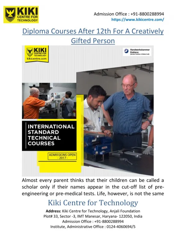 Diploma Courses After 12th For A Creatively Gifted Person