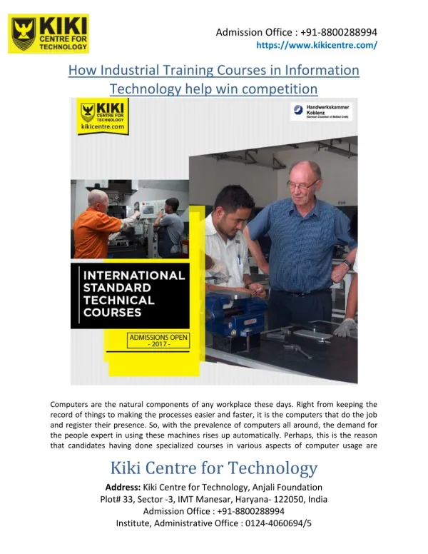 How Industrial Training Courses in Information Technology help win competition
