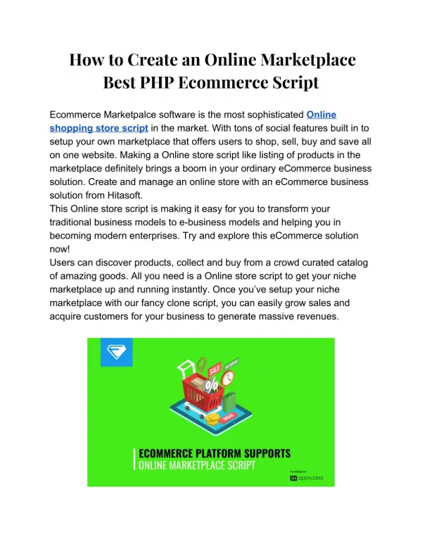 How to Create an Online Marketplace PHP Ecommerce Script