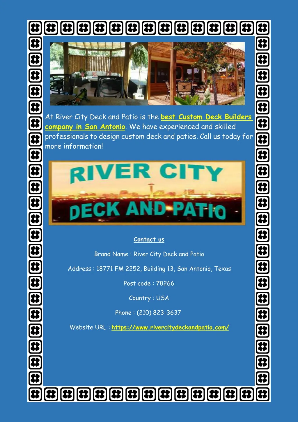 at river city deck and patio is the best custom