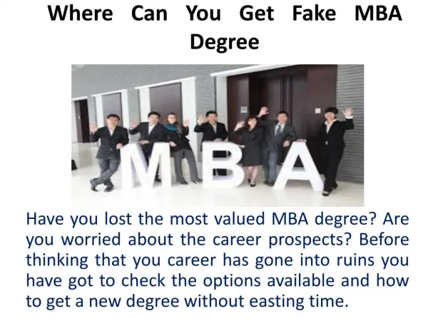 Where Can You Get Fake MBA Degree