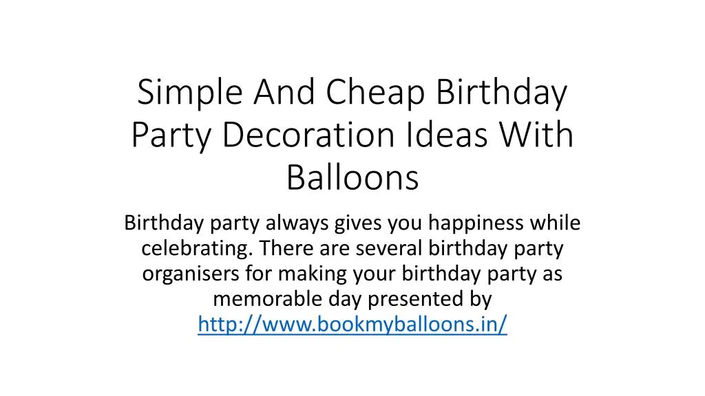 simple and cheap birthday party decoration ideas with balloons