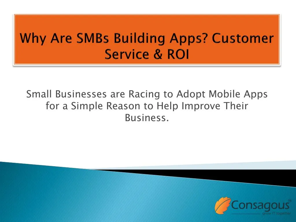 why are smbs building apps customer service roi