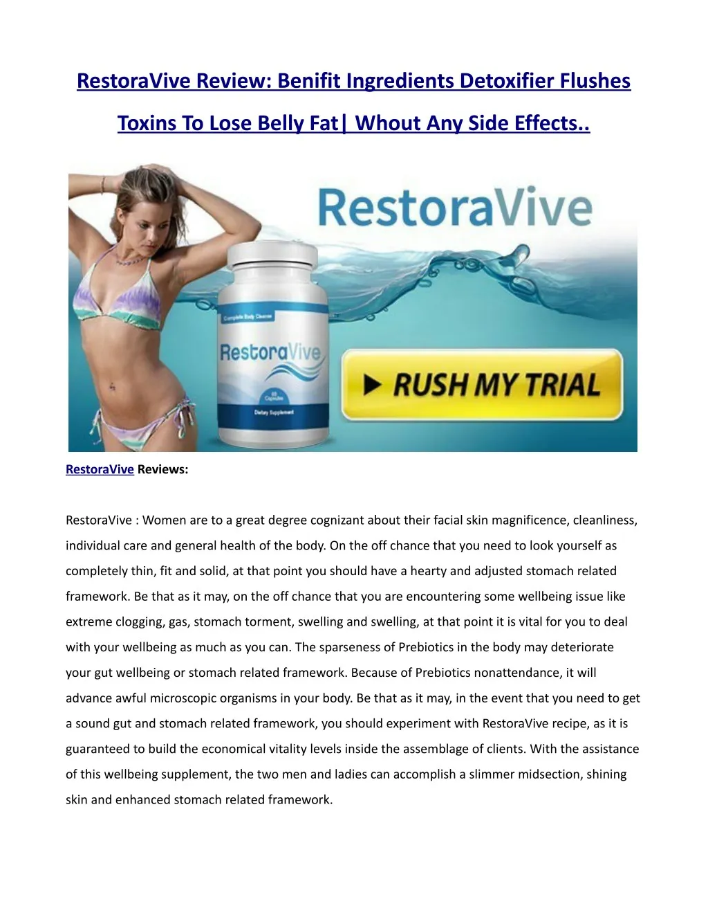 restoravive review benifit ingredients detoxifier