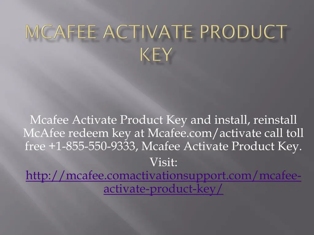 mcafee activate product key