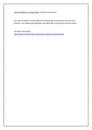 Convert Website To Android App To Boost Your Business - slide 1
