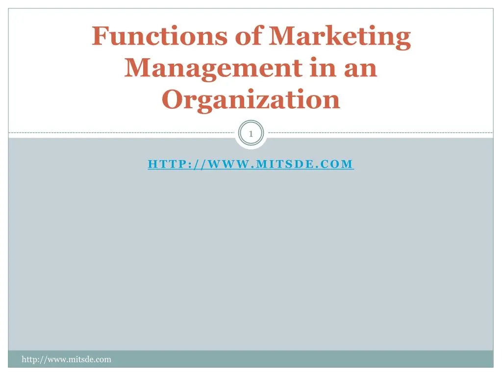 functions of marketing management in an organization