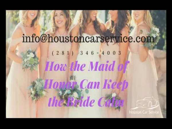 How the Maid of Honor Can Keep the Bride Calm
