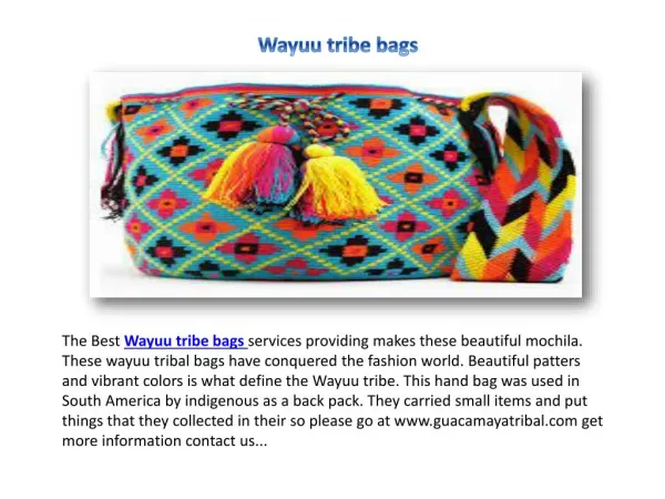 Wayuu tribe bags