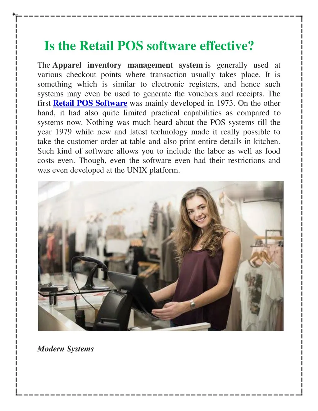 is the retail pos software effective the apparel