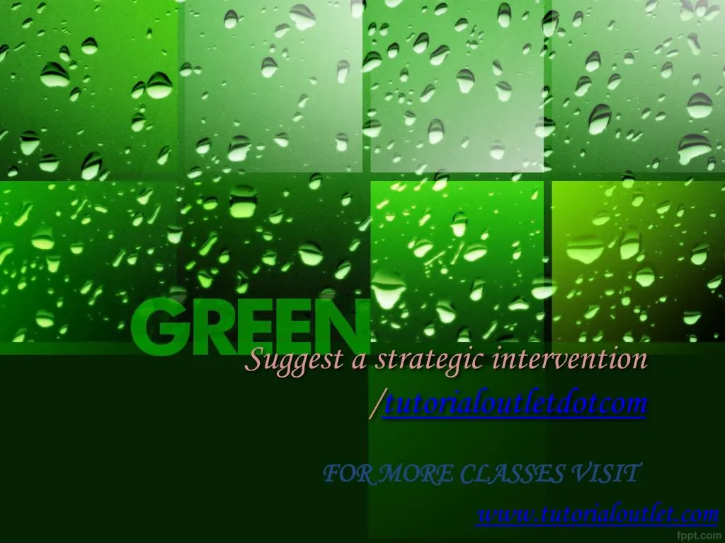 suggest a strategic intervention tutorialoutletdotcom