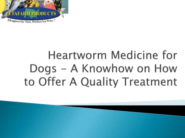 Heartworm Medicine for Dogs | Vetafarm Products