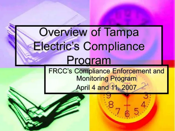Overview of Tampa Electric s Compliance Program
