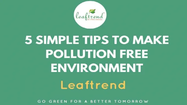 5 Easy Way To Make Pollution Free Environment