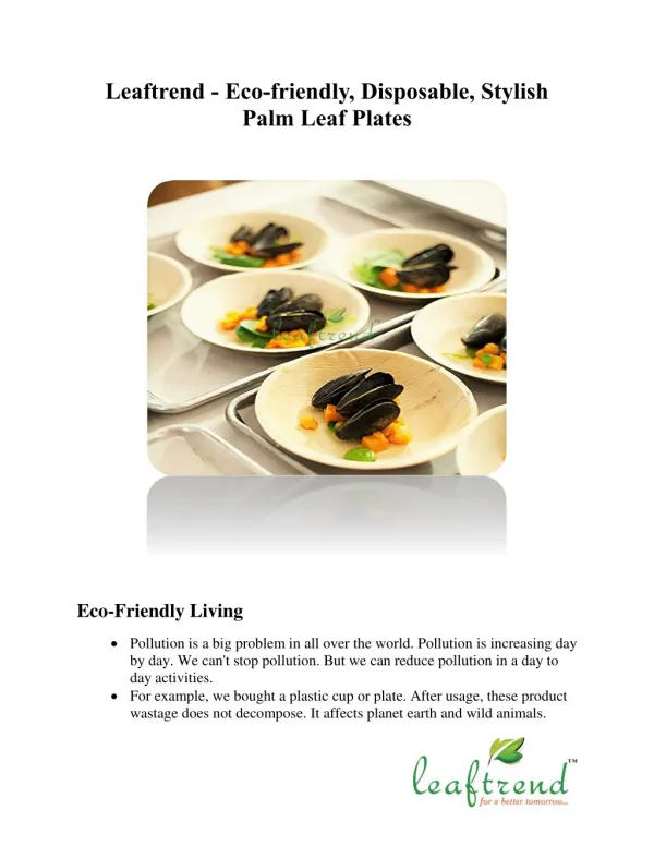 Leaftrend - Eco-friendly, Disposable, Stylish Palm Leaf Plates