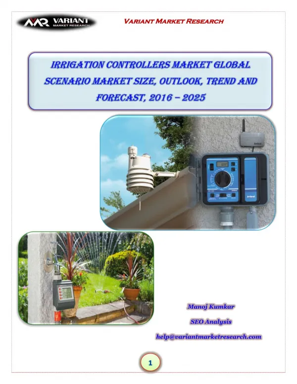 Irrigation controllers market global scenario