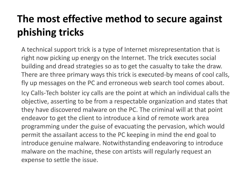 the most effective method to secure against phishing tricks