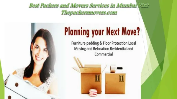 Reputed and Best Packers and Movers Services Visit Thepackersmovers.com