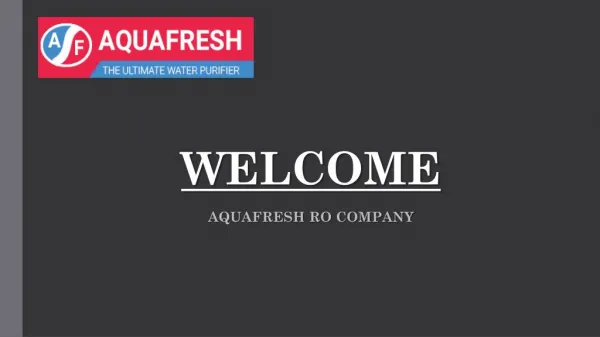 Drinks Clean and Tested Water with Aquafresh Water Purifier