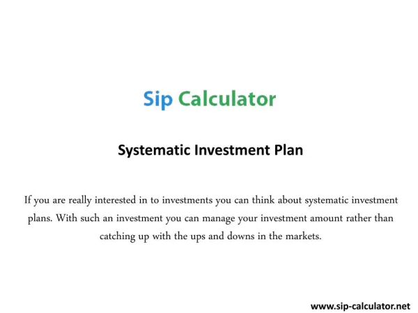 SIP Calculator Does An Investment In A Repeating First Deposit